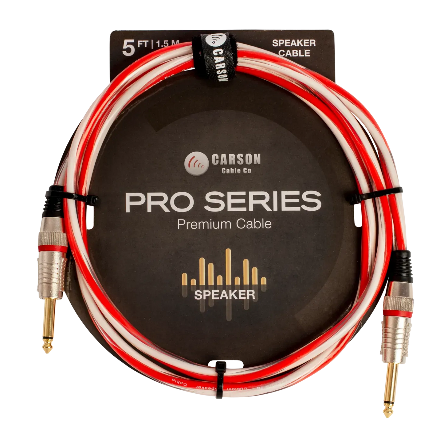 Carson Cable Co Carson Pro Series 5ft Jumbo Speaker Cable with Straight Jacks, 13-Gauge