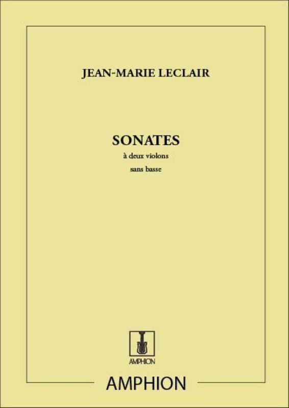Leclair - Sonatas For 2 Violins/Basso Continuo (Softcover Book)