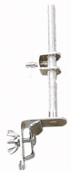 AMS Cowbell Holder Chrome, Hoop Mounted Cylindrical Shaft