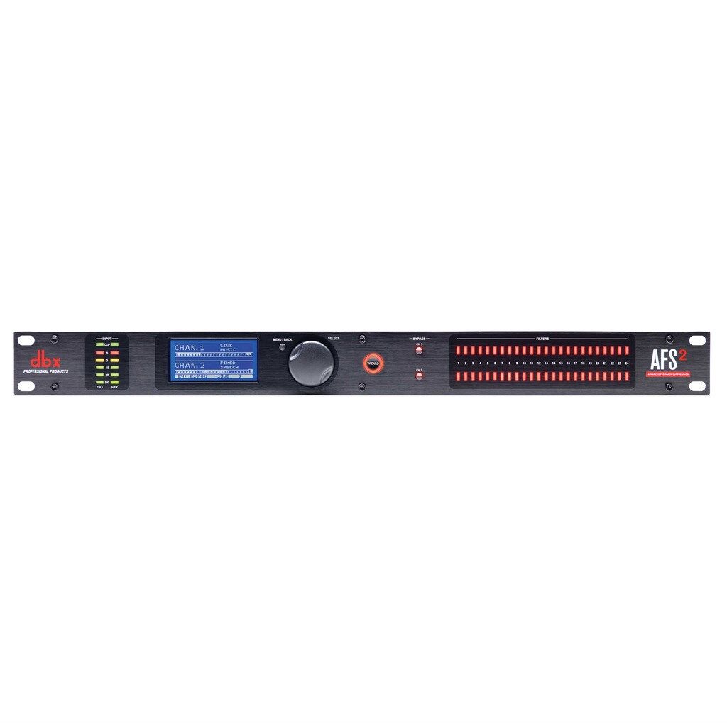 dbx AFS2 Dual Channel Feedback Suppression Processor with Wizard Setup, Advanced Features, Model AFS2