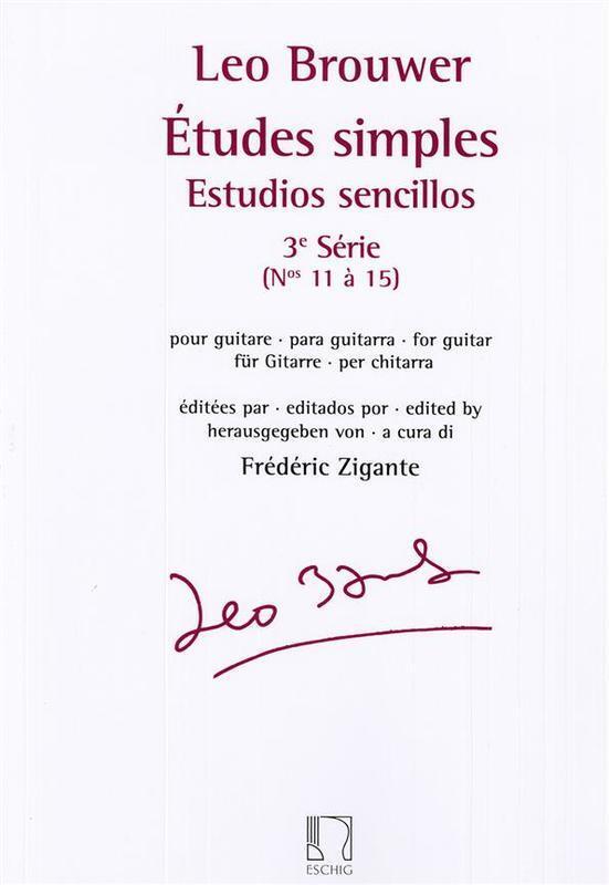Brouwer - Etudes Simples Vol 3 Nos 11-15 Guitar (Softcover Book)