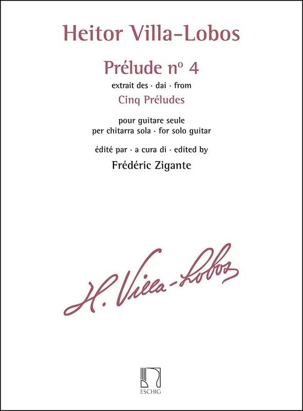 Villa-Lobos - Prelude No 4 For Guitar Solo (Max Eschig)