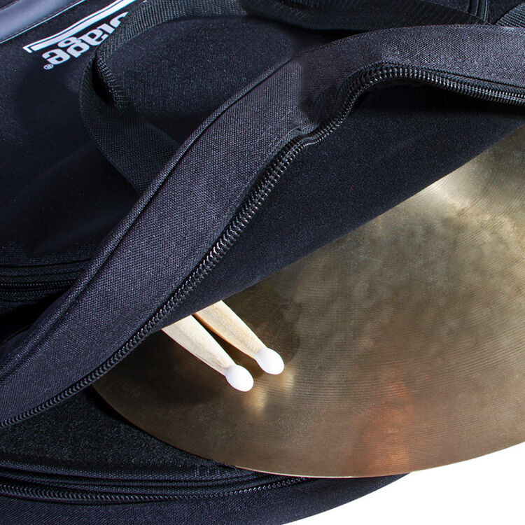 On-Stage CB4000 Deluxe Backpack Cymbal Bag Black, Holds 4x 22" & 2x 15" Cymbals, Weather-Resistant, Includes Felt Separators, Adjustable Straps — view 3