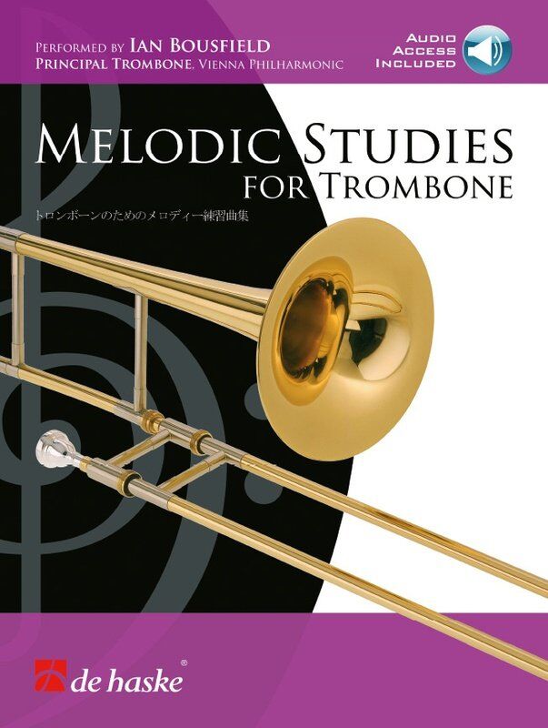 Melodic Studies for Trombone by De Haske Publications, 44 Pages, Varied Solo Pieces for Intermediate to Advanced Trombonists