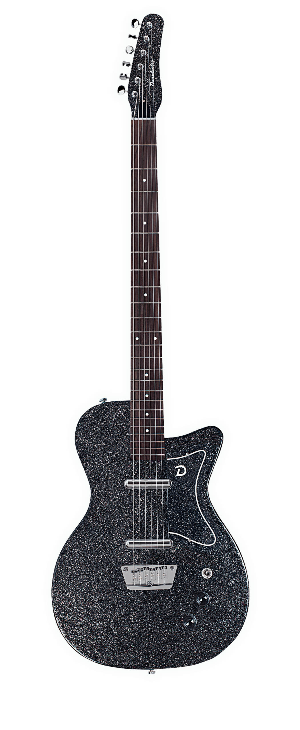 Danelectro '56 Baritone Dolphin Electric Guitar Black Metalflake