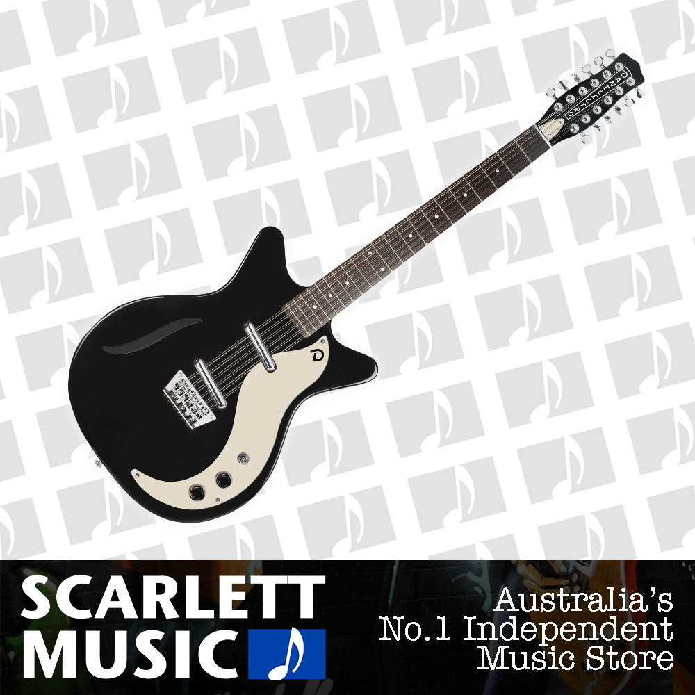Danelectro Vintage 12 String Semi Hollow Electric Guitar Gloss Black — view 2