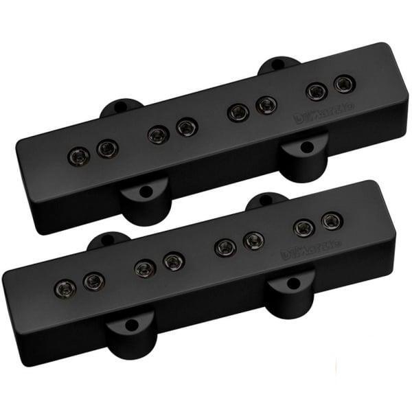 Dimarzio Model J Set of Bass Guitar Pickup Black w/ Black Pole Pieces