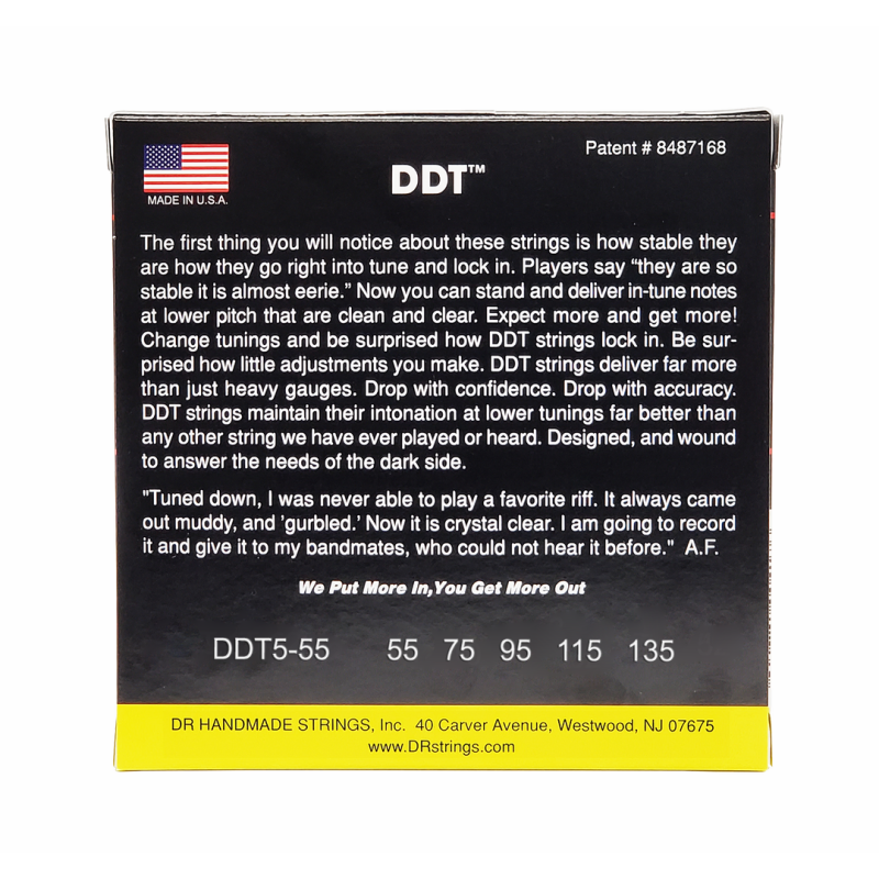 DR DDT Drop Down Tuning Bass Strings 5-String Extra Heavy 55-135 — view 3