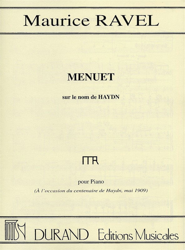 Ravel - Menuet Sur Le Nom De Haydn Piano (Softcover Book)