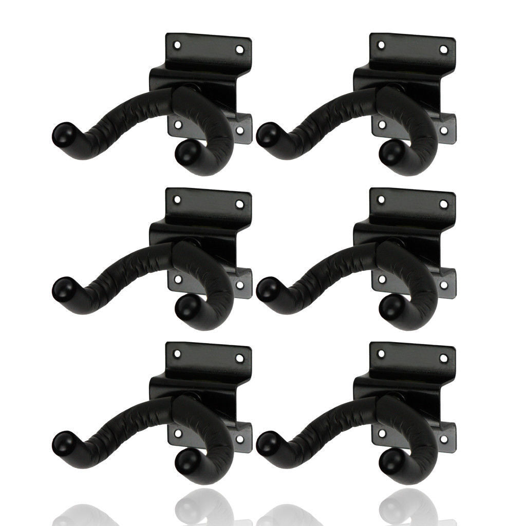 6 x CPK Guitar Wall Hangers, Screw mount lipped metal base, swivel head *NEW*