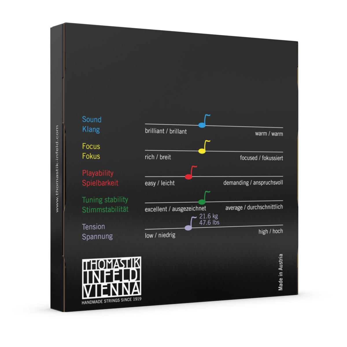 Thomastik Dominant Violin String Set 135A - Available in Light, Medium, Heavy Gauges for 4/4, 3/4, 1/2, 1/4, 1/8, 1/16 Sizes — view 3