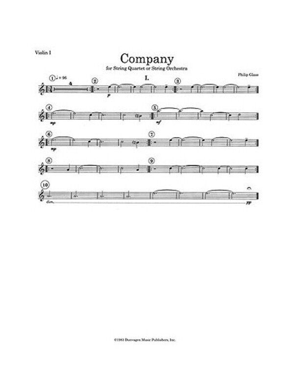 Glass String Quartet No 2 Company Parts for Cello and Viola by Philip Glass