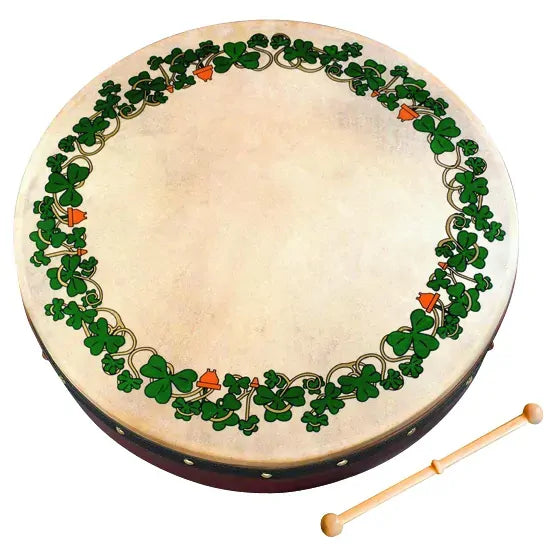Waltons 18 Inch Shamrock Bodhran Pack with Beater and DVD