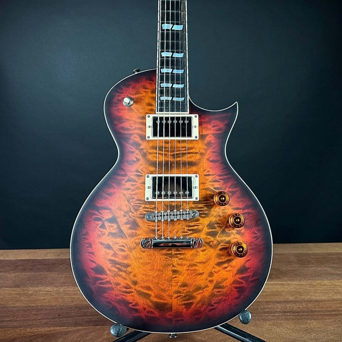 ESP USA Eclipse Electric Guitar Quilted Maple Tiger Eye Satin w/ Duncans