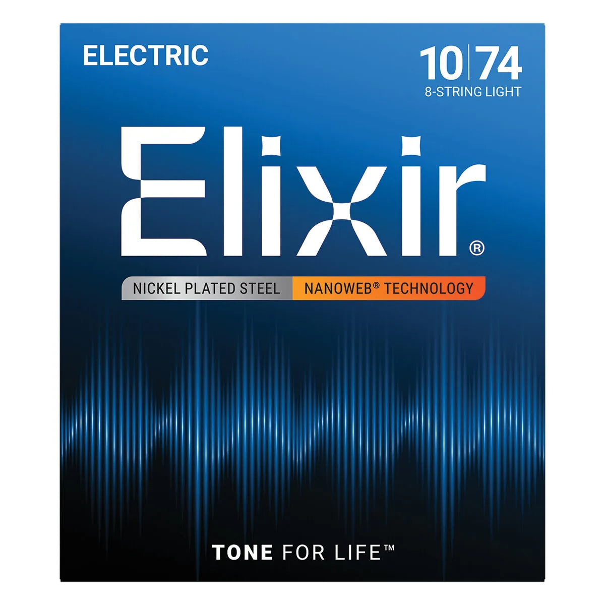 Elixir 12062 Nanoweb Electric 8 String Light Gauge 10-74 Nickel Plated Steel Strings