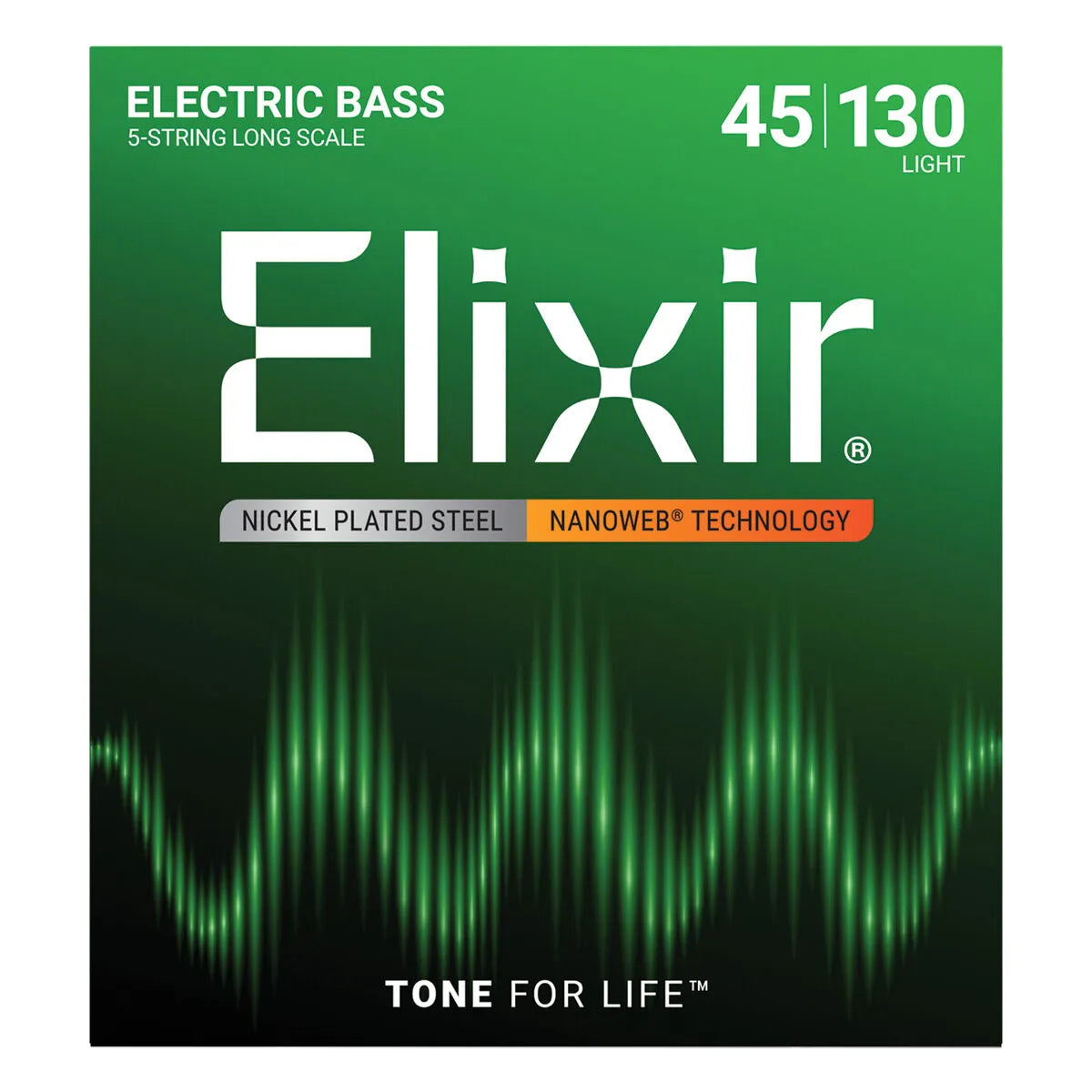 Elixir 14202 Nanoweb Bass Strings Light 45-130 for 5 String Electric Bass