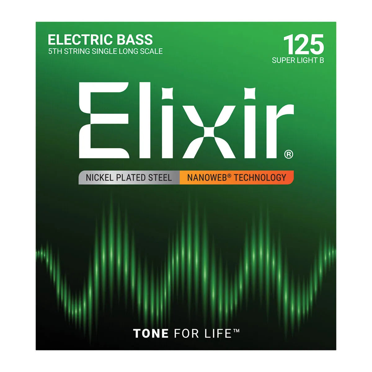 Elixir 15425 Nanoweb Single Bass Strings Super Light B .125 Nickel Plated Steel