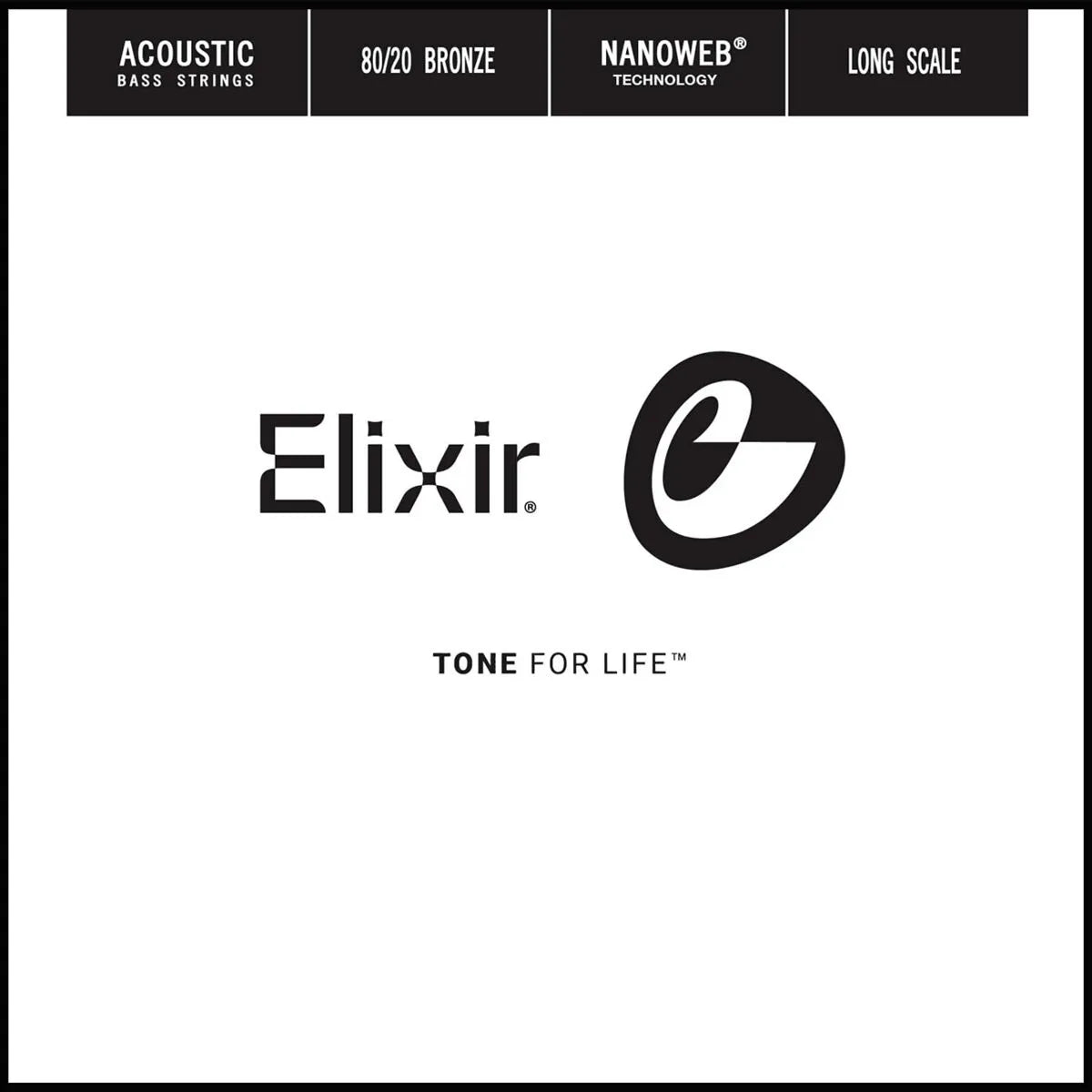 Elixir 15780 Nanoweb Single Acoustic Bass String .080