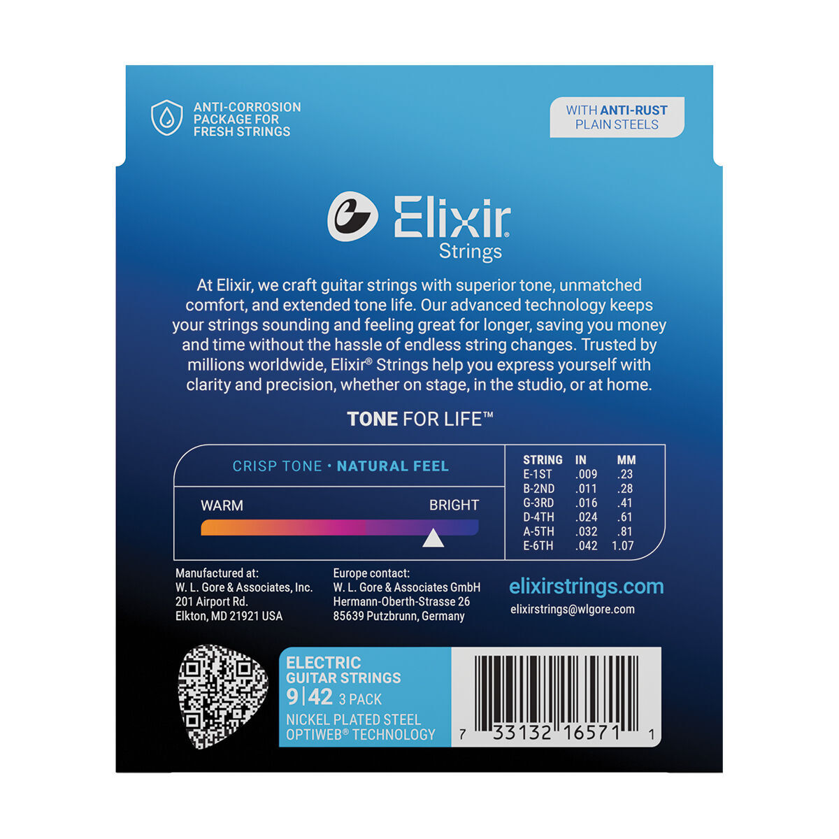 Elixir Optiweb Electric Guitar Strings 9-42 Super Light 3 Pack E16571 — view 3