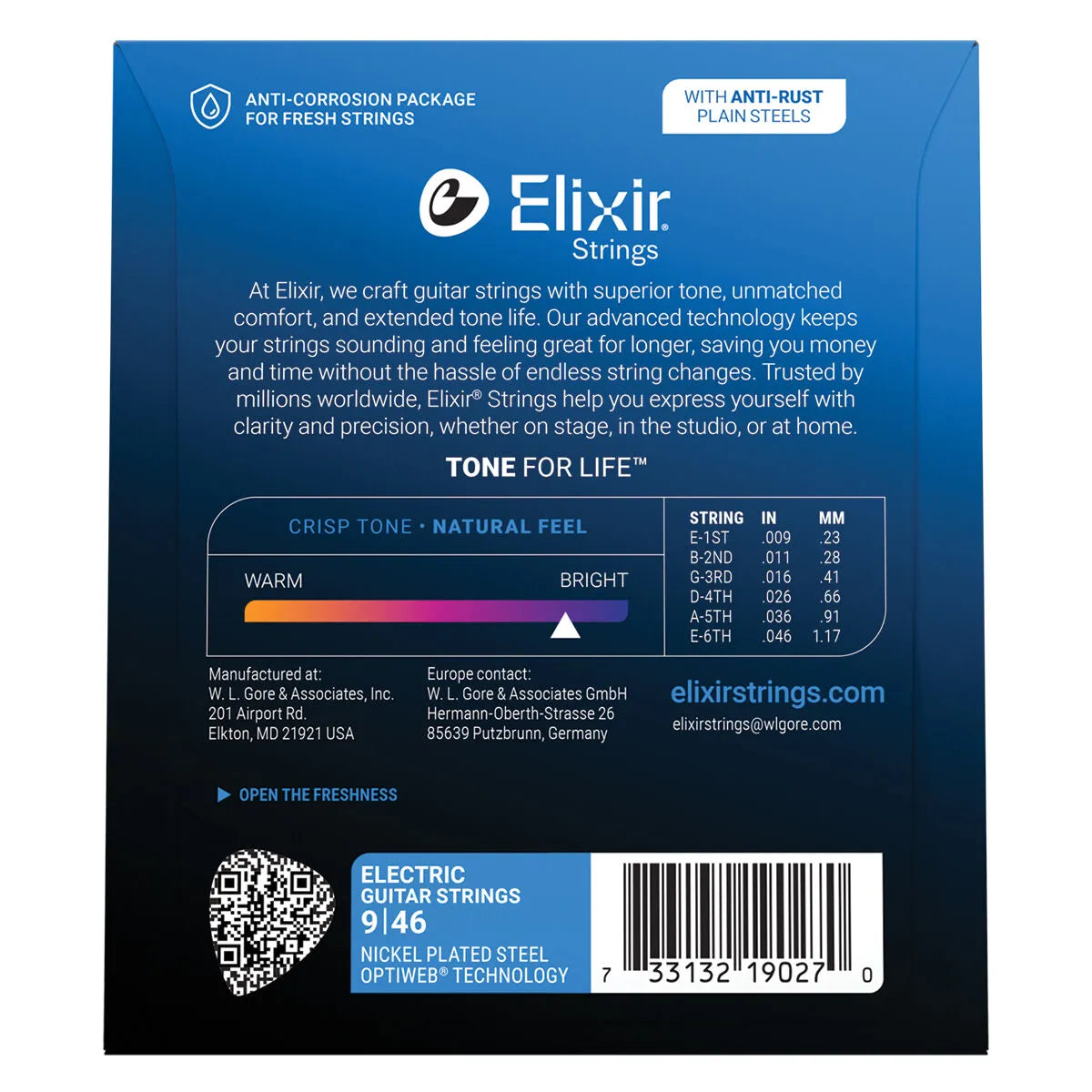 Elixir 19027 Optiweb Electric Guitar Strings 9-46 Custom Light Nickel Plated Steel — view 3