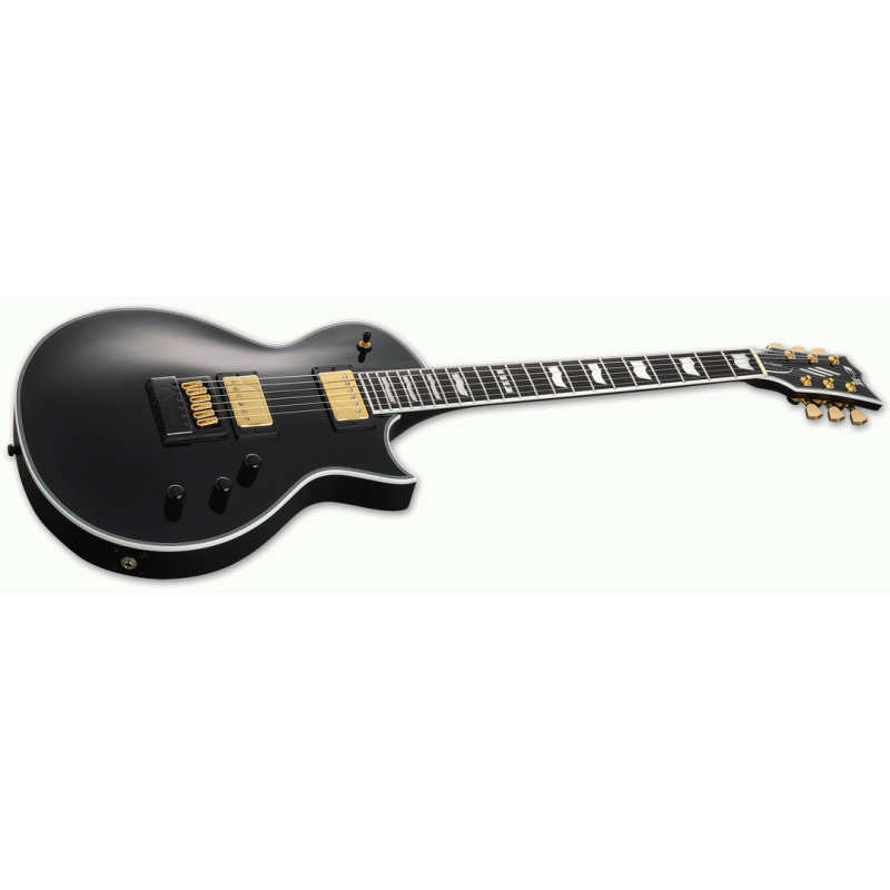 ESP E-II Eclipse Full Thickness EverTune Electric Guitar, Gloss Black with Gold Hardware — view 3