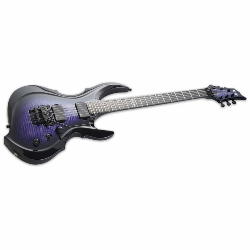 ESP E-II FRX Flame Top Electric Guitar Reindeer Blue with Hardshell Case — view 2