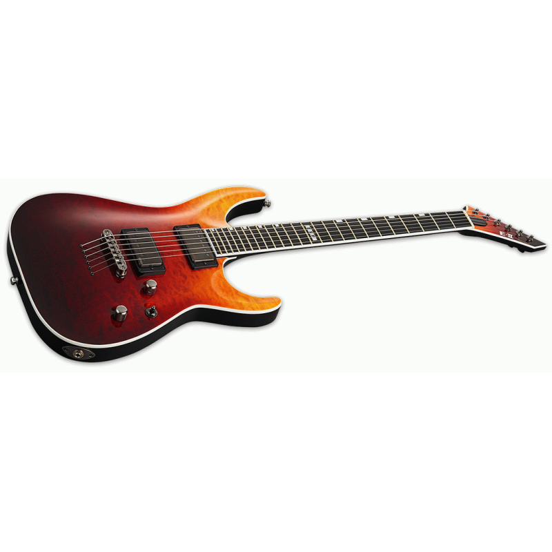 ESP E-II Horizon NT-II Tiger Eye Amber Fade Guitar with EMG Pickups and Hardshell Case — view 3