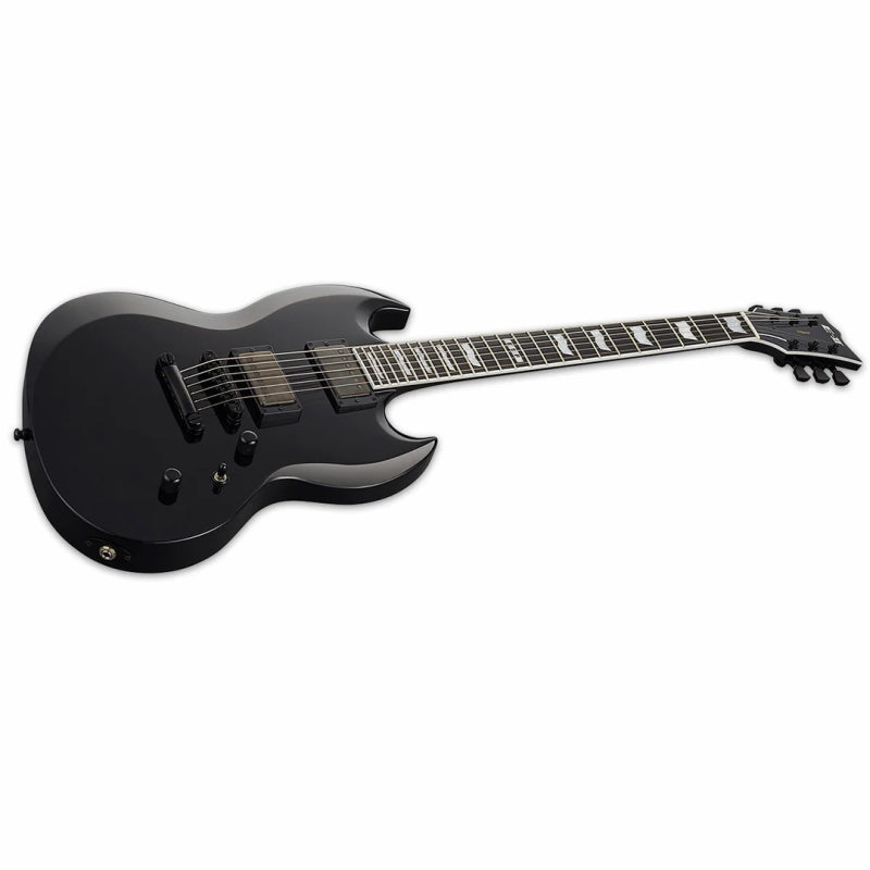 ESP E-II Viper Electric Guitar in Black with EMG Pickups and Hardshell Case — view 3