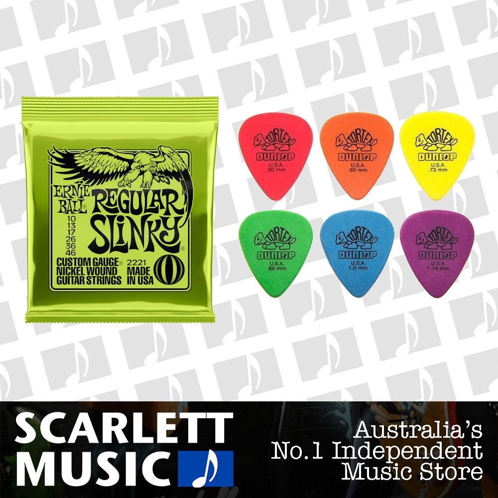 Ernie Ball Regular Slinky + Dunlop Mixed Tortex Picks x6 — view 2