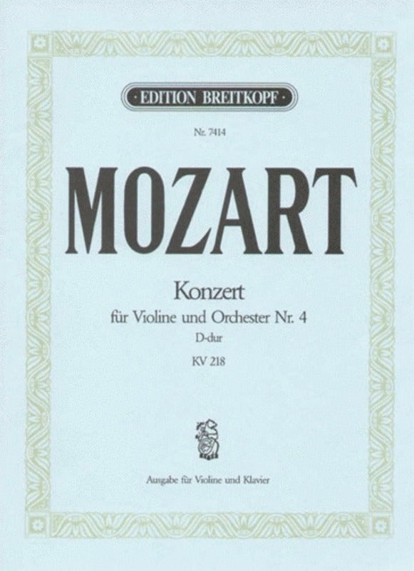 Concerto No 4 D K 218 Ed Oistrach Violin/Piano Book
