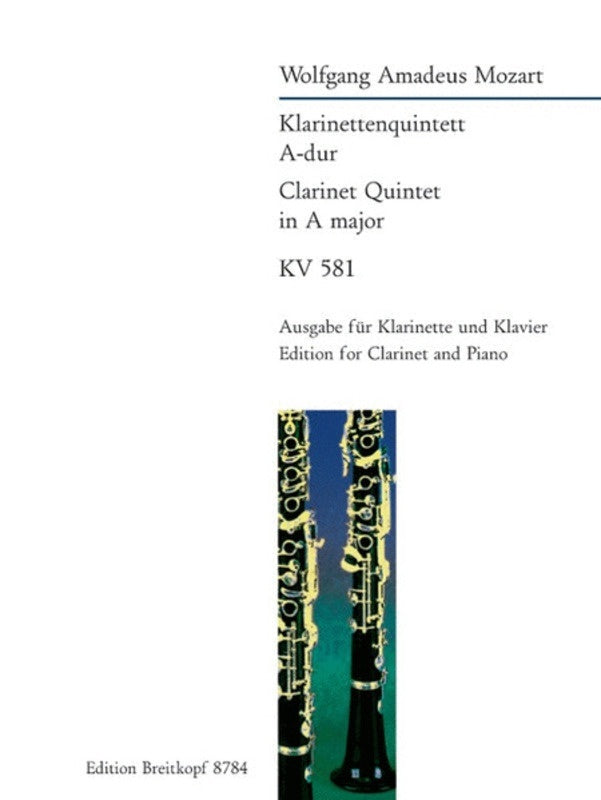 Quintet K581 A Clarinet In A And Piano Book