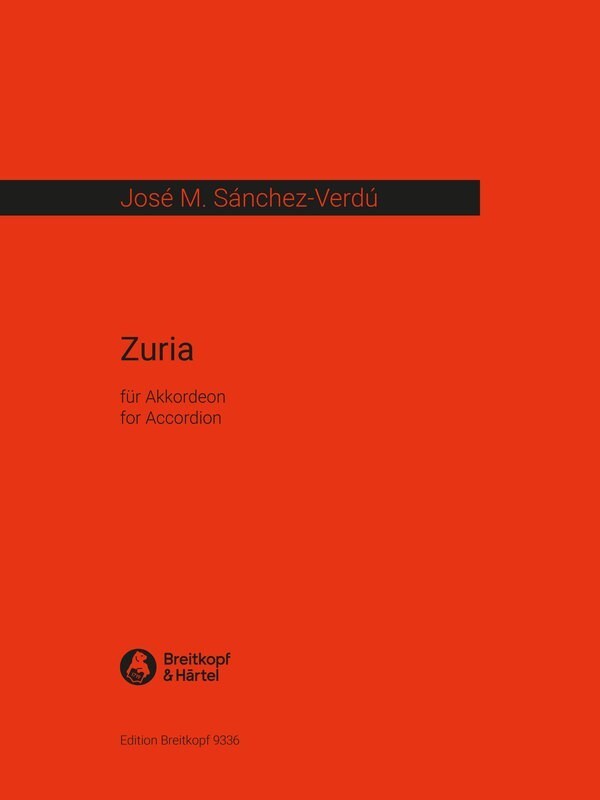 Sanchez-Verdu - Zuria For Accordion (Softcover Book)