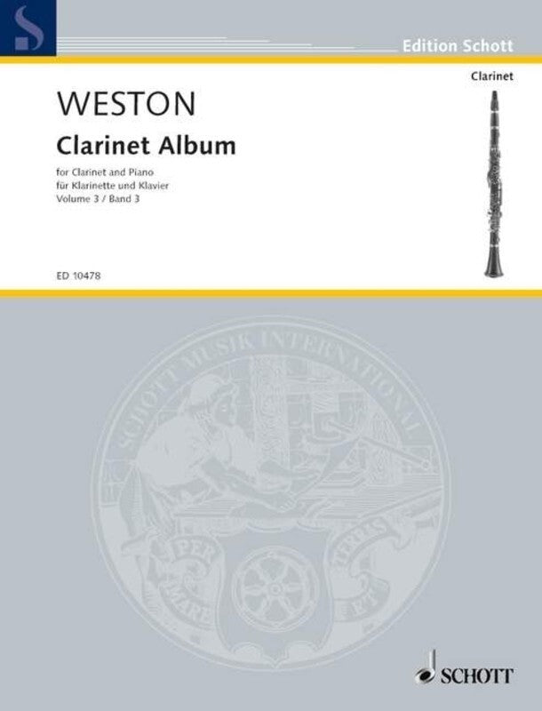 Weston - Clarinet Album Vol 3 Clarinet/Piano (Softcover Book)
