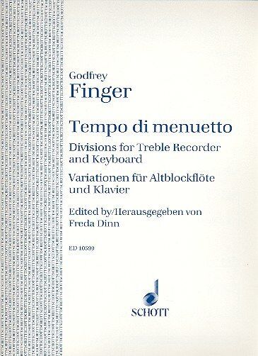 Finger - Tempo di Minuetto for Treble Recorder and Piano, Schott Music, 10 Pages