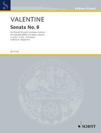 Sonata G No 8 Des Or Tre Pno by Roberto Valentino for Recorder - Schott Music, 8 Pages
