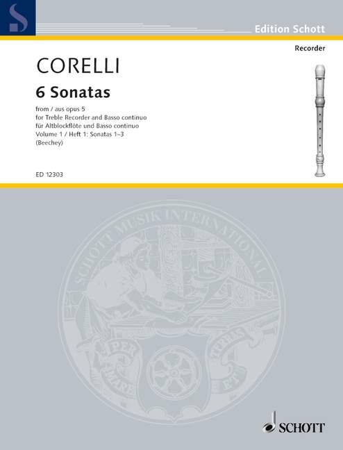 6 Sonatas from Op 5 for Recorder and Piano, Volume 1