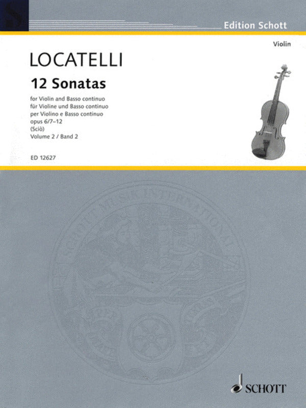 Sonatas 12 Book 2 Op 6 No 7-12 Violin Piano Book