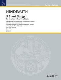 Hindemith - 9 Short Songs for American School Songbooks, Vocal Collection, 24 Pages, Schott Music
