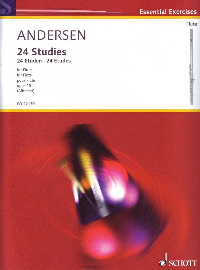 Andersen 24 Studies Op. 15 for Flute - 96 Pages, Schott Music Edition