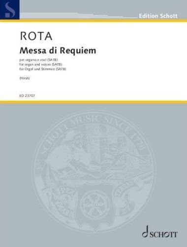 Rota - Messa di Requiem SATB/Organ Vocal Score, 64 Pages, Schott Music