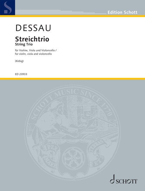 Dessau - String Trio For Violin Viola And Cello (Schott Music)