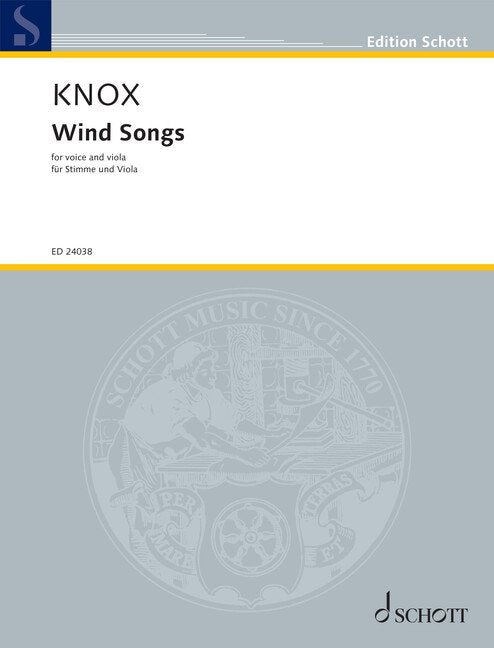 Knox - Wind Songs 3 Songs For Voice And Viola (Schott Music)