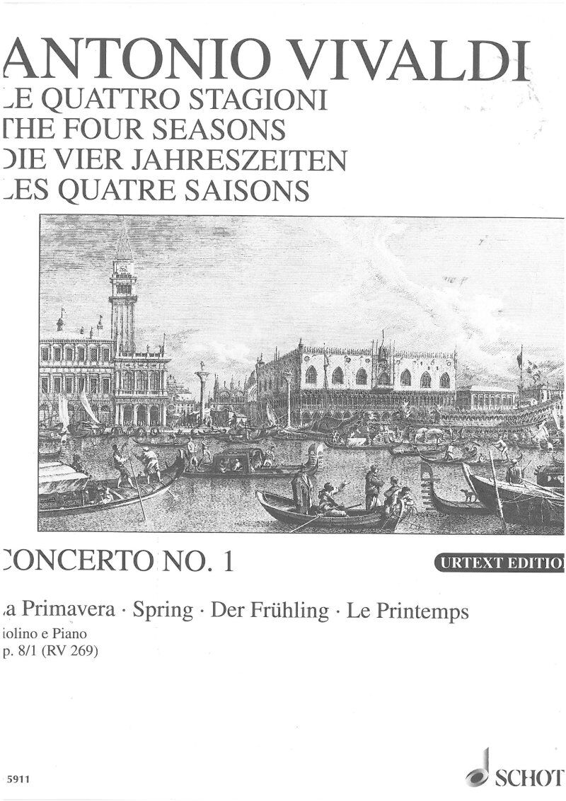 Vivaldi - Spring E Major Op. 8/1 RV 269 for Violin and Piano, 32 Pages, Schott Music