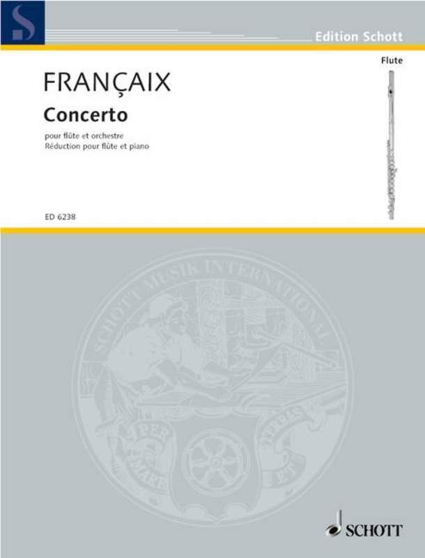 Francaix - Concerto For Flute/Piano (Softcover Book)