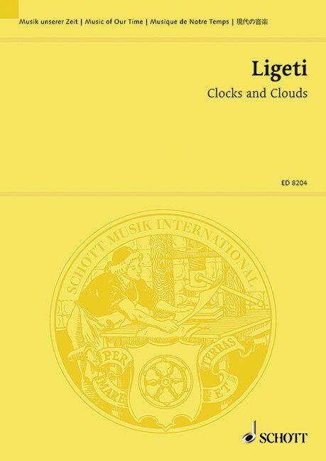 Ligeti - Clocks and Clouds Study Score for Choral and Orchestra, 52 Pages, Published by Schott Music