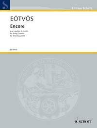 Eotvos - Encore for String Quartet, Cello & Viola, 12 Pages, Schott Music