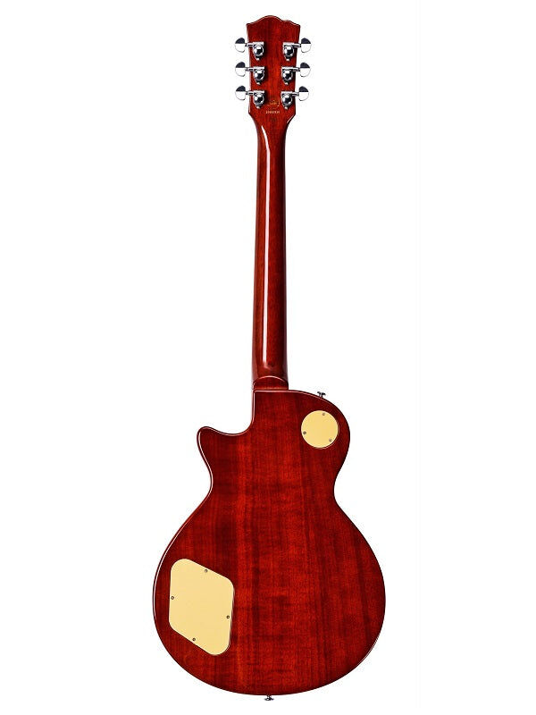 SX Deluxe LP Style Electric Guitar - Gold Top, Mahogany Body, Set Neck, 2 Humbuckers, Rosewood Fingerboard, Includes UPlay Guitar Guide — view 3