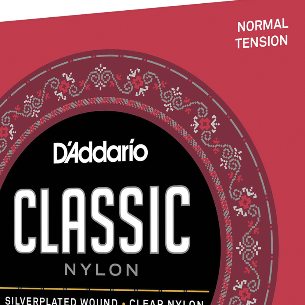 D'Addario EJ27N Normal Tension Nylon Classical Guitar Strings - 6 String Set, Full Scale, Tie-End, Uncoated, Beginner Friendly — view 6