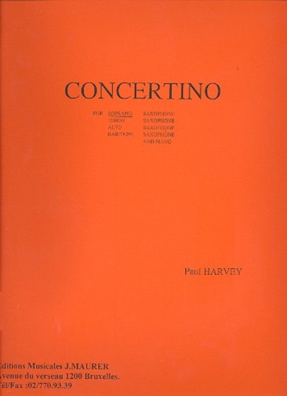 Concertino Soprano Sax And Piano Book