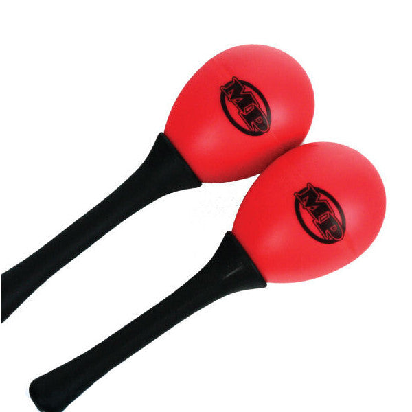 MANO PERCUSSION Maracas Egg Shaped w/ Black Plastic Handle, Red & 20g, Pair